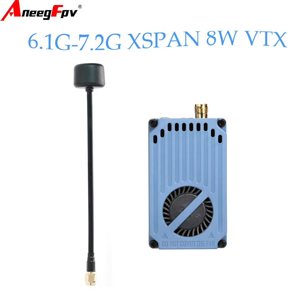 Drone Antenna - RUSHFPV 6.1‑7.2G 8W X61728 VTXビデオ送信モジュール、円偏波アンテナ付き、長距離FPV RCドローンアクセサリー用