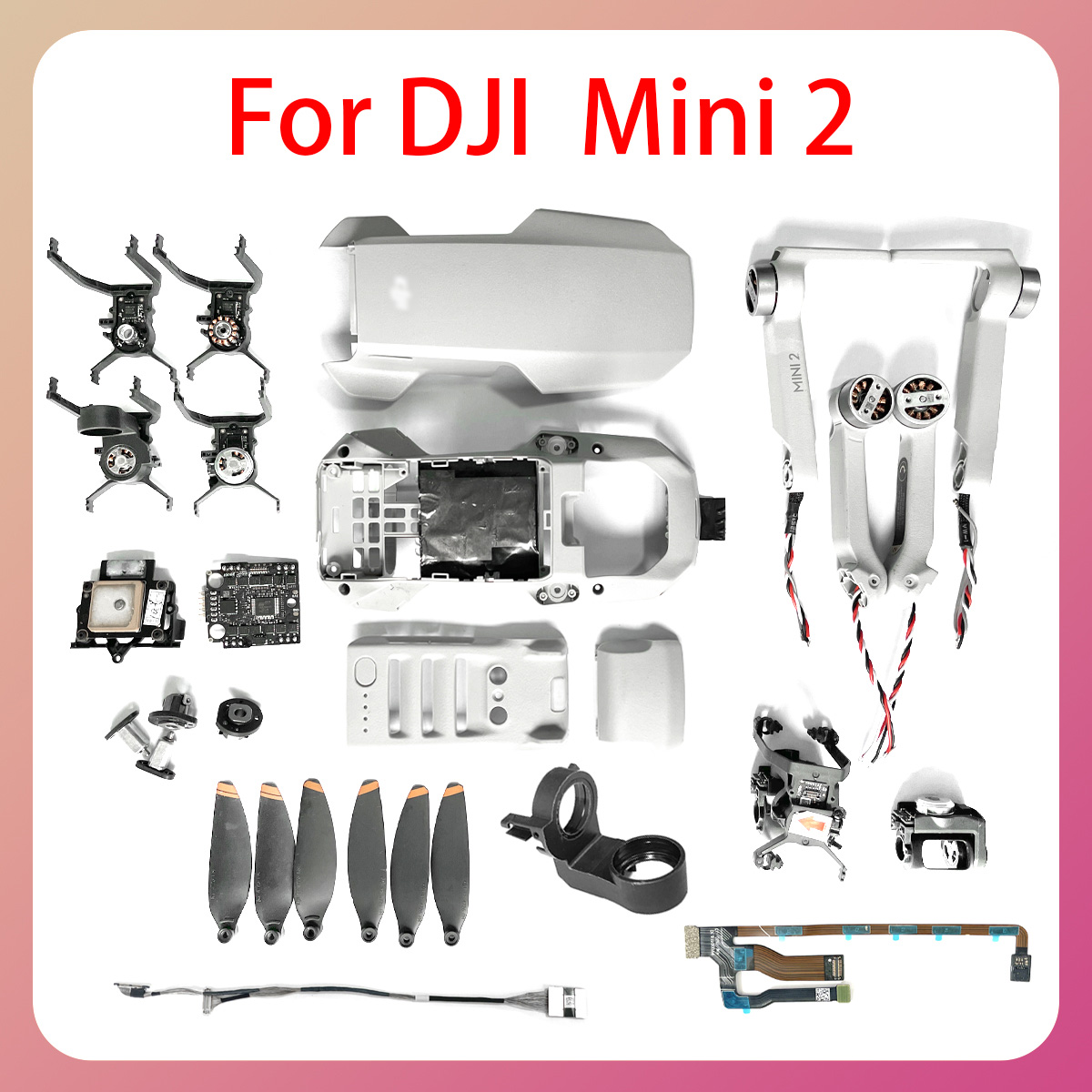 Drone Arm - オリジナルMini 2ミッドフレームジンバルスタンド上部シェル左右前後モーターアームMini IMUジンバルカメラケーブル、DJI Mini2用