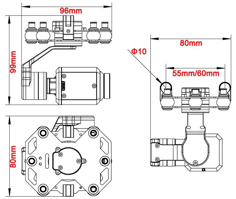 タロットTL3T20 3軸ジンバル 640サーマル可視デュア - Drone Gimbal のレビューと価格